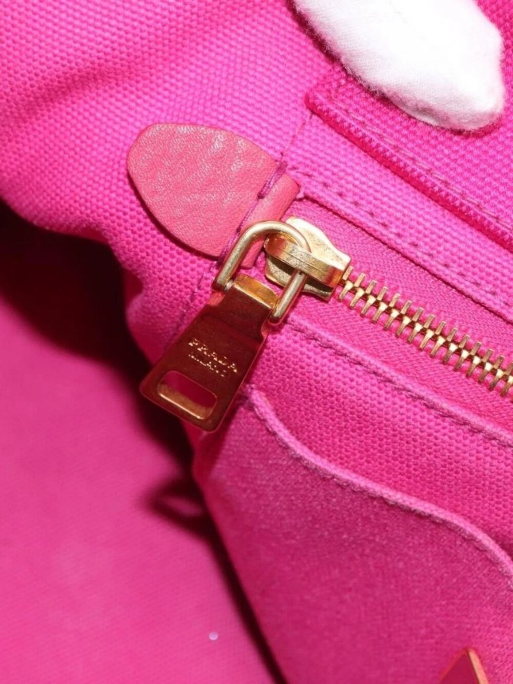 PRADA Canapa MM Hand Bag Canvas Pink Gold Auth 169038 - Picture 12 of 16
